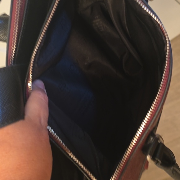 Jones New York Burgundy and Black Satchel EUC - Picture 4 of 9